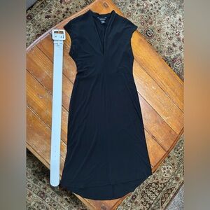 Moda International Black Dress with White Belt